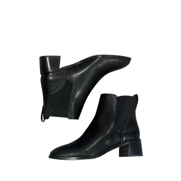 J. Crew Leather Chelsea Elastic Ankle Booties Round Toe Black Size US 8.5 NWOB - Picture 9 of 13